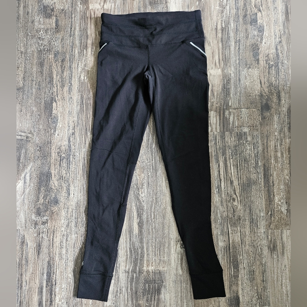 Athleta Black Leggings with Zipper on Back, Size XS Tall